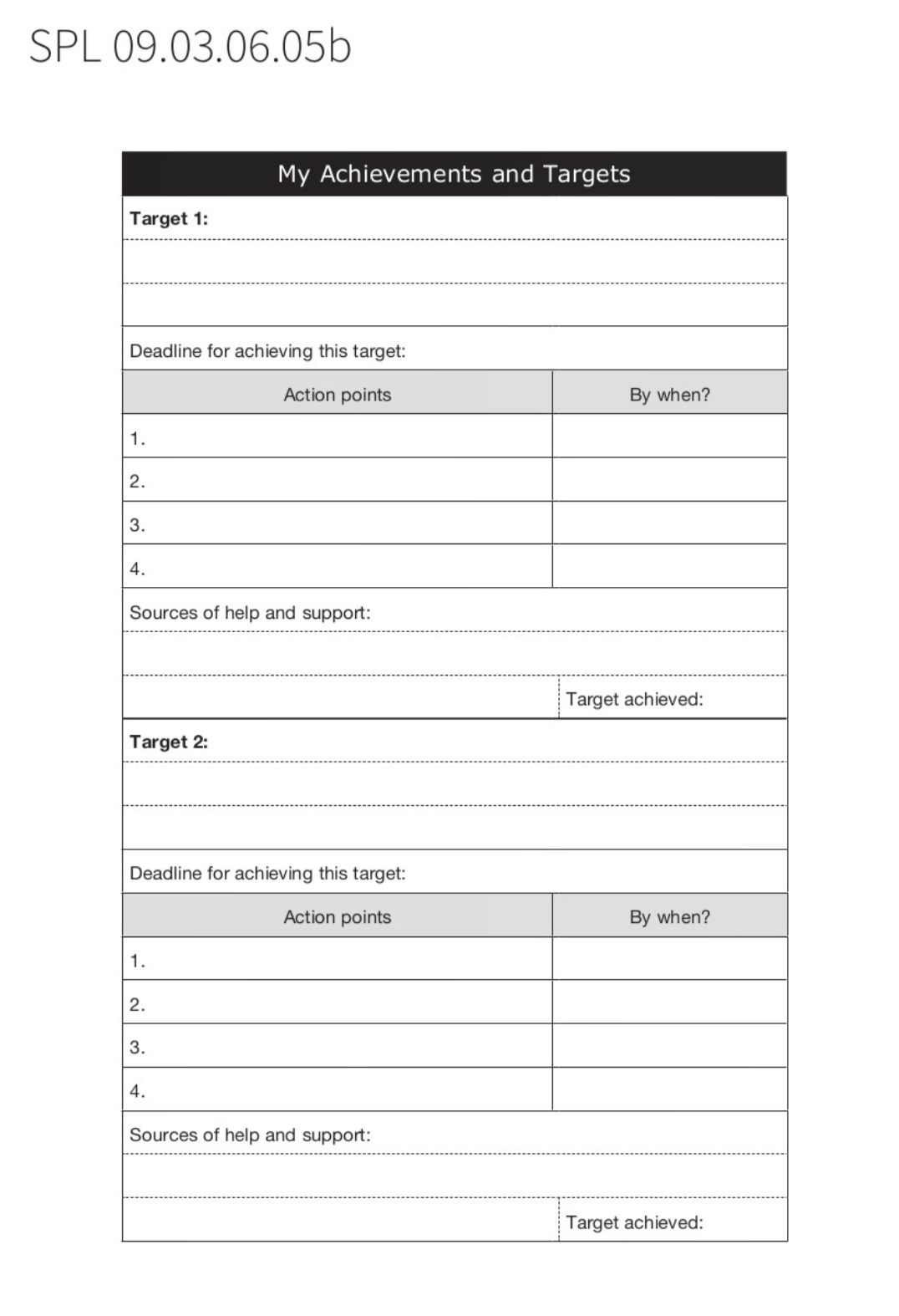 goal planning sheet for a custom student planner